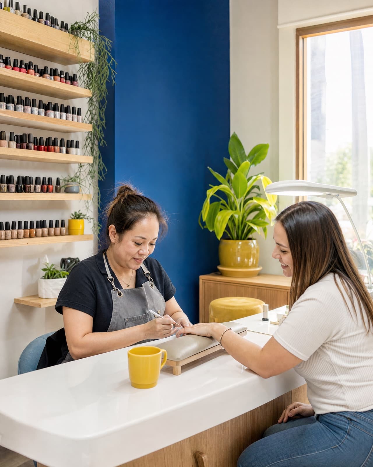 The owner or crew at work in their nail salon