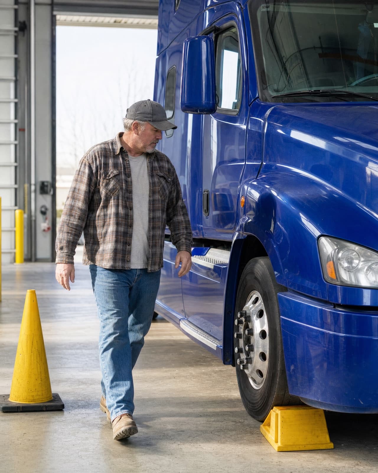 The owner or crew at work in their trucking company